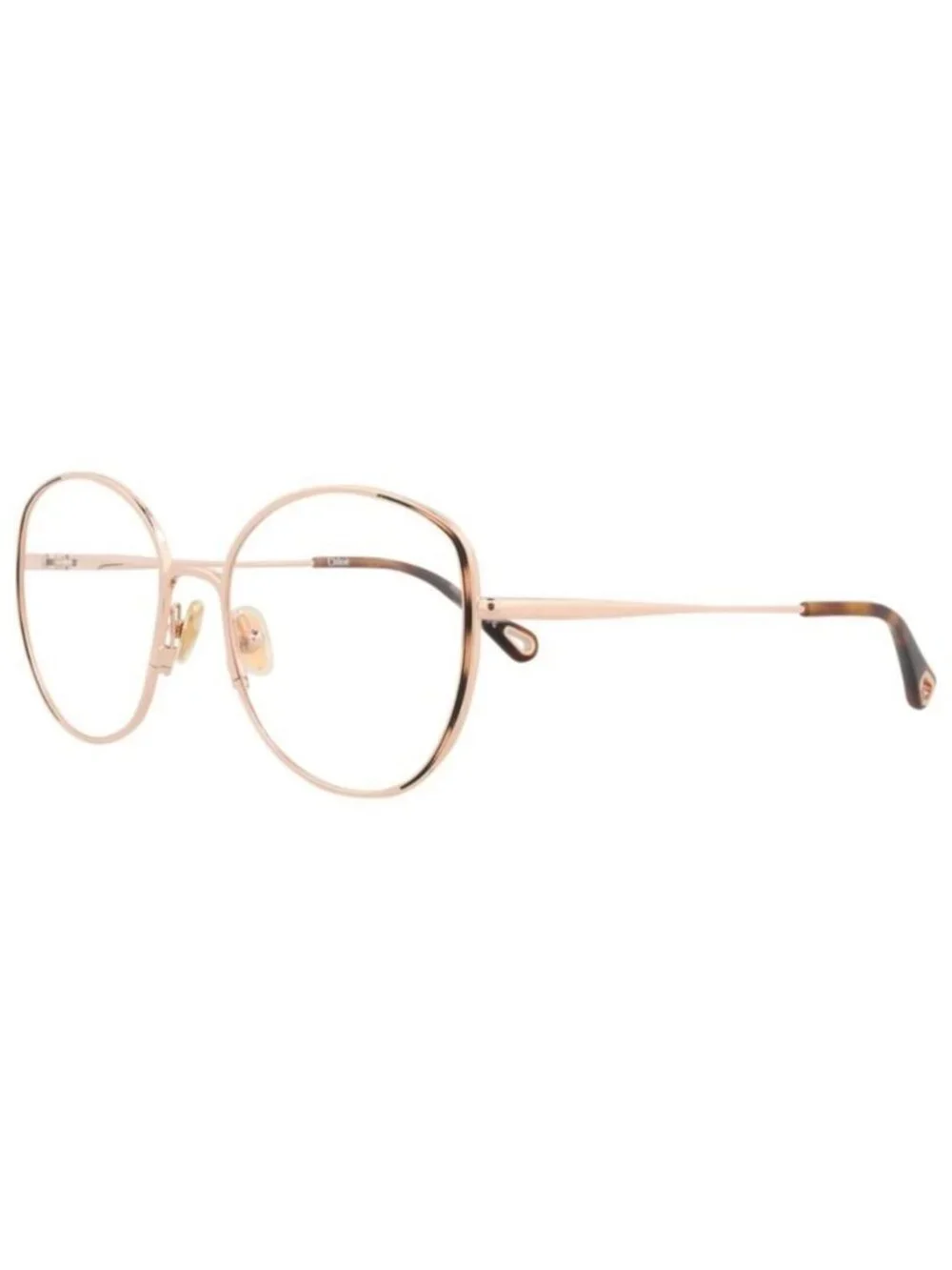 New Chloé Womens Round/Oval Gold Gold Transparent Fashion Designer Eyeglasses - Picture 1 of 5